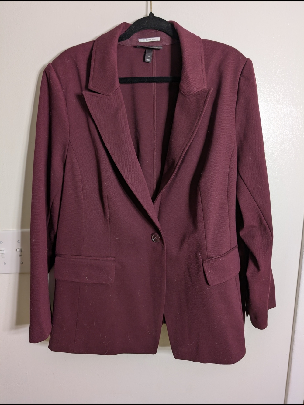Lane Bryant Women's Burgundy Single-Button Blazer